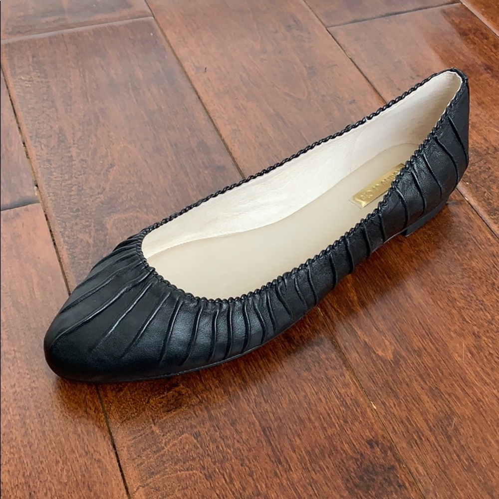 LOUISE ET CIE Black Ruched Ballet Flats